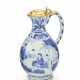 A DUTCH ENAMELED GOLD-MOUNTED CHINESE PORCELAIN BLUE AND WHITE JUG AND COVER - фото 1