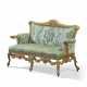 A GEORGE II WALNUT AND PARCEL-GILT SETTEE - photo 1