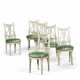 A SET OF SIX LOUIS XVI GREY-PAINTED WALNUT CHAISES - Foto 1