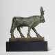 AN EGYPTIAN ELECTRUM-INLAID BRONZE APIS BULL - photo 1