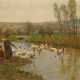 Adolf Lins. Frühlingslandschaft mit Kindern beim Gänsehüten - Foto 1