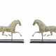 A PAIR OF MOLDED GILT COPPER AND ZINC RUNNING HORSE WEATHERVANES - Foto 1