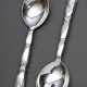 2 Teile Georg Jensen "Ornamental Nr. 57" Salatbesteck, Kopenhagen um 1950, Silber 925, 182g, L. 22cm - photo 1