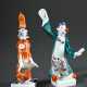 2 Meissen Miniatur-Figuren "Dirigent" und "Harmonikaspieler", Entw.: Peter Strang 1993, Modelnr.: 30652/60655, H. 9/9,5cm, Taktstock best. - Foto 1