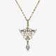 Kette mit Anhänger mit Diamanten und schwarzem, bzw. weißem EmailA necklace with pendant with diamonds and black / white enamel - photo 1