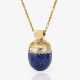 A lapis lazuli pendant with brilliant-cut diamonds on a necklace - фото 1