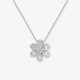 A flower pendant necklace decorated with brilliant-cut diamonds and baguette-cut diamonds - фото 1