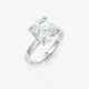 A solitaire ring set with a fine and large diamond in a modern cushion cut - photo 1