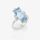 A Vintage aquamarine ring decorated with brilliant-cut diamonds - photo 1