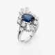 A ring with sapphire and diamonds - photo 1