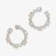 Trendy hoop earrings decorated with brilliant-cut diamonds and baguette-cut diamonds - photo 1