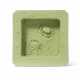 A LIME-GREEN-ENAMELED MOLDED SQUARE BRUSH WASHER - photo 1