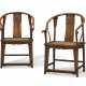 A PAIR OF HUANGHUALI HORSESHOE-BACK ARMCHAIRS - photo 1