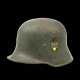 Heer, Stahlhelm M 17 mit beiden Abzeichen. - Foto 1