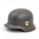 Heer, Stahlhelm M 35 mit beiden Abzeichen. - photo 1