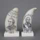 Zwei Scrimshaw-Repliken - Kunstharz, 1x mit Bildni… - photo 1