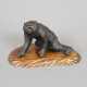 Tierfigur Affe - Bronze, dunkel patiniert, natural… - photo 1