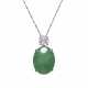 NO RESERVE – JADEITE AND DIAMOND PENDENT NECKLACE - photo 1