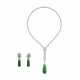 NO RESERVE – JADEITE, DIAMOND AND QUARTZ NECKLACE AND EARRINGS SET - photo 1
