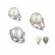 NO RESERVE - PEARL AND DIAMOND RINGS AND EARRINGS SET - photo 1