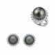 NO RESERVE - PEARL AND DIAMOND EARRINGS AND RING SET - Foto 1