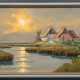 Schmidt, N.P. "Halliglandschaft mit Priel", Öl/ Karton, sign. u.r., 24,5x44 cm, Rahmen - photo 1
