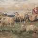 Burger-Willing, Willi Hans (1882 Köln-Kalk-1969 Untermaubach) "Ziegenhirtin mit Tieren in der Eifel", Öl/ Lw., sign., 50x60 cm, Rahmen - photo 1