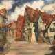 Hamann, Maria "Gasse in Tübingen", Öl/ Lw., sign. u.r., rückseitig betitelt, 55x65 cm, Rahmen - photo 1