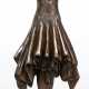 Bronze-Figur "Art- Deco-Tänzerin", Nachguß, bezeichnet "D.H. Chiparus", braun patiniert, Pariser Gießermarke, H. 37,5 cm, auf rundem, schwarzem Steinsockel, Ges.-H. 45 cm - photo 1