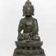 Bronze des Buddha Shakyamuni auf einem Lotos sitzend - photo 1