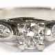 Brillant-Ring, 585er WG, ausgefasst mit 1 Brillanten von ca. 0,34 ct. und seitlich mit 6 Brillanten von zus. ca. 0,09 ct., Ges.-Gew. 3,34 g, RG 53,5 - Foto 1