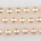 Perlen-Armband, 3-reihig, 585er WG-Federschließe mit 9 Diamanten besetzt, B. ca. 2, 0 cm, L. 19 cm - фото 1