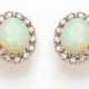 Paar elegante Opal-Diamantohrclips - Foto 1