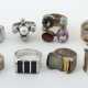 Konvolut Ringe modern, 8 Ringe, Silber, punziert, … - photo 1