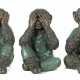 Bildhauer des 20. Jh. ''Drei Affen'', Bronze, pati… - photo 1