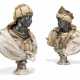 A PAIR OF ALABASTER, MARBLE, GILT-BRONZE AND PAINTED PLASTER BUSTS OF A MAN AND WOMAN - photo 1