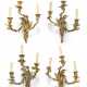A SET OF FOUR FRENCH ORMOLU THREE-BRANCH WALL-LIGHTS - photo 1