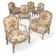 A SUITE OF LOUIS XV PALE-BLUE AND GREY-PAINTED SEAT FURNITURE - photo 1