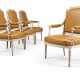 A SET OF FOUR LOUIS XVI GREY-PAINTED FAUTEUILS - Foto 1