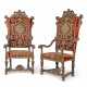 A PAIR OF LARGE ITALIAN WALNUT AND PARCEL-GILT ARMCHAIRS - Foto 1