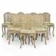 A SET OF TEN LOUIS XV CREAM, GREEN AND RED-PAINTED SEAT FURNITURE - photo 1