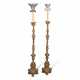 A PAIR OF ITALIAN CARVED AND GILTWOOD ALTAR CANDLESTICKS - фото 1