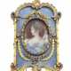 A JEWELLED THREE-COLOUR GOLD-MOUNTED AND GUILLOCHÉ ENAMEL PHOTOGRAPH FRAME WITH PORTRAIT MINIATURE - фото 1 A JEWELLED THREE-COLOUR GOLD-MOUNTED AND GUILLOCHÉ ENAMEL PHOTOGRAPH FRAME WITH PORTRAIT MINIATURE - фото 1