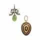 TWO JEWELLED, HARDSTONE AND ENAMEL MINIATURE EGG-PENDANTS - Foto 1