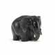 A JEWELLED OBSIDIAN MODEL OF AN ELEPHANT - фото 1