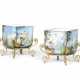 A PAIR OF ORMOLU-MOUNTED BACCARAT OPALINE GLASS CACHE-POTS - photo 1