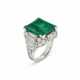 EMERALD AND DIAMOND RING - photo 1
