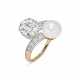 ANTIQUE DIAMOND AND NATURAL PEARL RING - фото 1