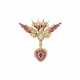 ANTIQUE RUBY AND DIAMOND BROOCH LOCKET - photo 1