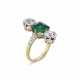 ANTIQUE EMERALD AND DIAMOND RING - photo 1